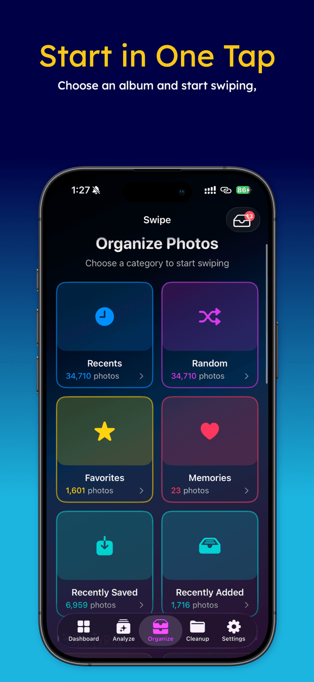 PickEpic album selection screen