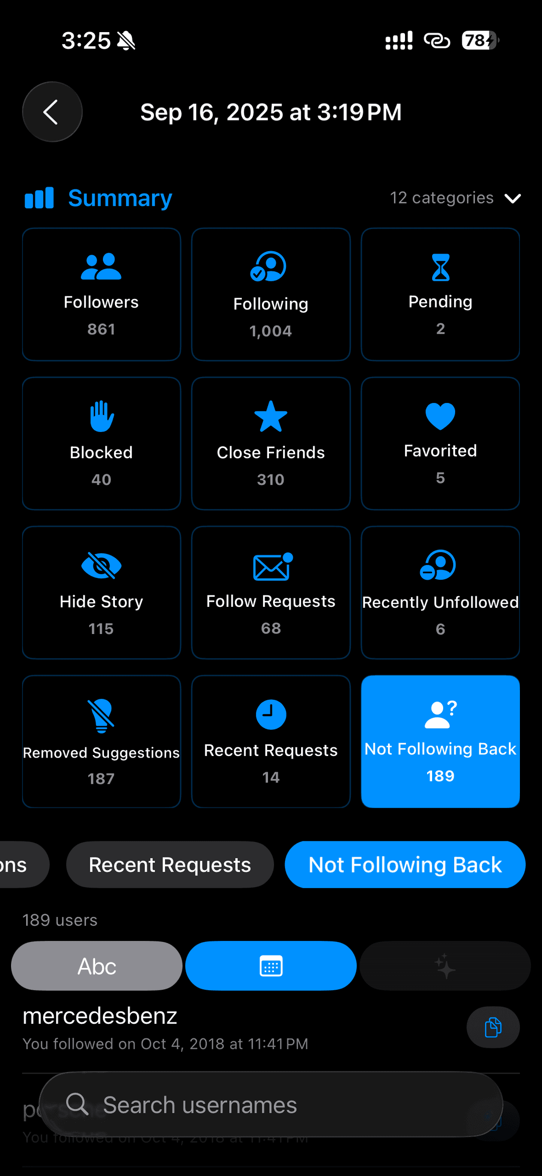 Full follower insights for Instagram and Threads in UnfollowPeek